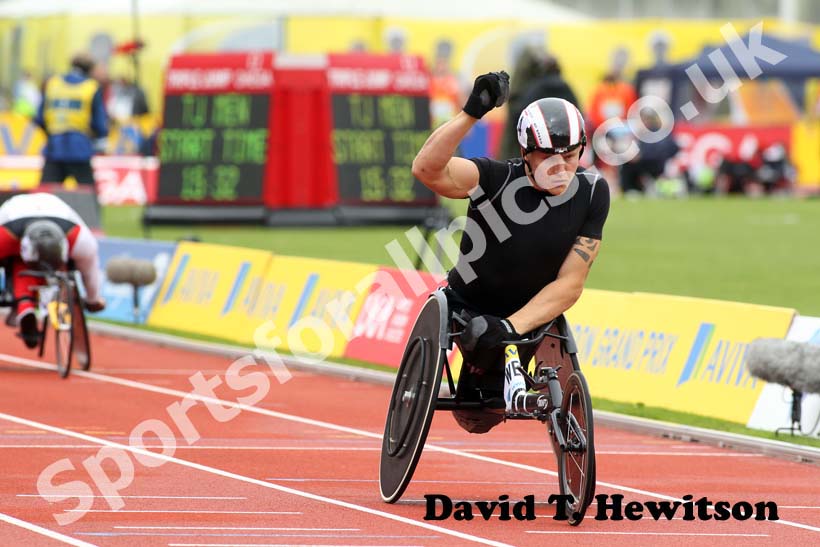 David Weir wins the T53/54 800 metres, 2012 Samsung Diamond League, Crystal Palace, London.